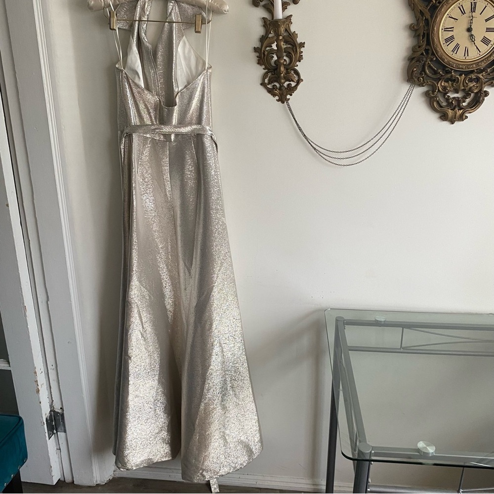 THEIA GOLD MAXI DRESS GOWN - Picture 7 of 13
